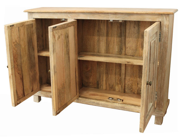 HomeRoots 51" Natural Distressed Solid Wood Sideboard - Stylish Storage for Dining, Living & Entryway Spaces 488675