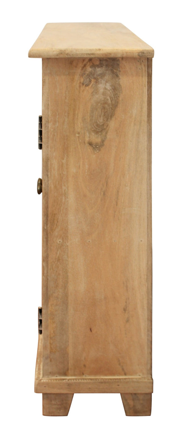 HomeRoots 51" Natural Distressed Solid Wood Sideboard - Stylish Storage for Dining, Living & Entryway Spaces 488675
