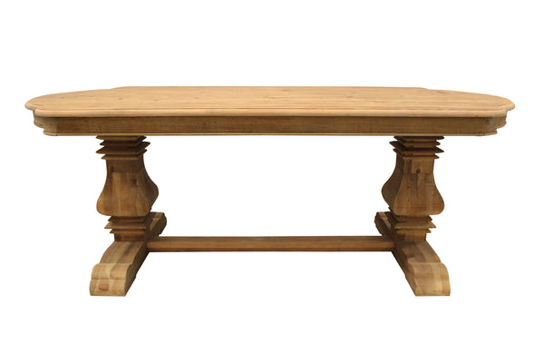 Homeroots 84" Natural Solid Wood Trestle Base Dining Table   488684