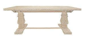 HomeRoots 81" Solid Wood Trestle Dining Table - Rustic Antiqued Charm for Stylish Gatherings & Everyday Use 488689