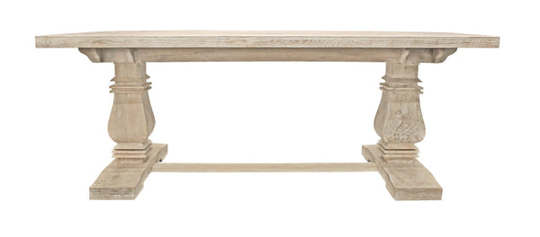 HomeRoots 81" Solid Wood Trestle Dining Table - Rustic Antiqued Charm for Stylish Gatherings & Everyday Use 488689