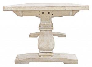 HomeRoots 81" Solid Wood Trestle Dining Table - Rustic Antiqued Charm for Stylish Gatherings & Everyday Use 488689