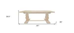 HomeRoots 81" Solid Wood Trestle Dining Table - Rustic Antiqued Charm for Stylish Gatherings & Everyday Use 488689