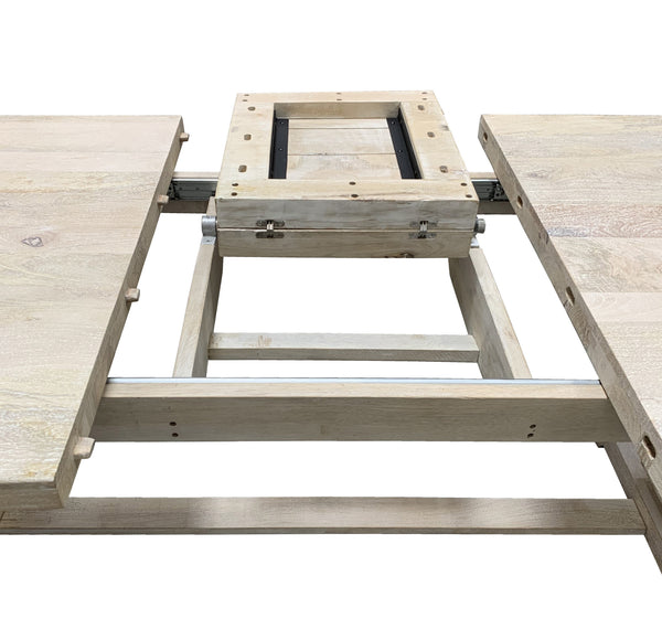 Homeroots 90" Light Brown Rectangular Solid Wood Butterfly Leaf Dining Table   488690