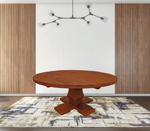 Homeroots 70" Brown Rounded Solid Wood Dining Table   488692