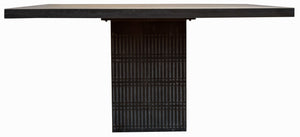 Homeroots 60" Antique Brown Square Solid Wood Dining Table   488693