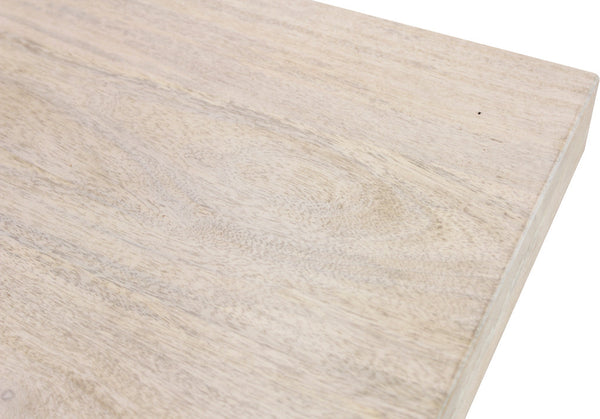 Homeroots 60" Ivory Square Solid Wood Pedestal Base Dining Table   488695