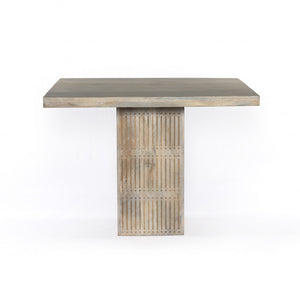 Homeroots 42" Natural Square Solid Wood Pedestal Base Dining Table   488696