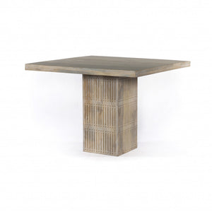 Homeroots 42" Natural Square Solid Wood Pedestal Base Dining Table   488696