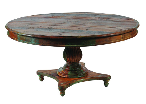 HomeRoots 42" Rustic Reclaimed Solid Wood Dining Table with Distressed Finish – Seats 4, Perfect for Any Space 488698