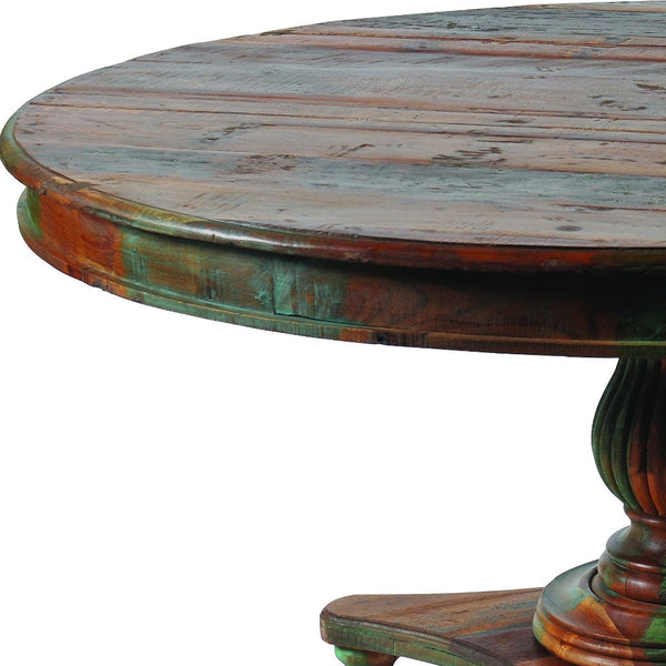 Homeroots 72" Brown Rounded Solid Wood Dining Table   488699