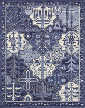 Unique Loom La Jolla Cathedral Machine Made Geometric Rug Blue, Ivory/Light Blue/Navy Blue 8' 0" x 10' 0"