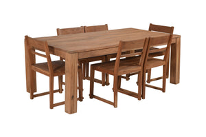Homeroots 84" Natural Rectangular Solid Wood Dining Table   488700