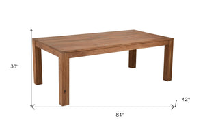 Homeroots 84" Natural Rectangular Solid Wood Dining Table   488700