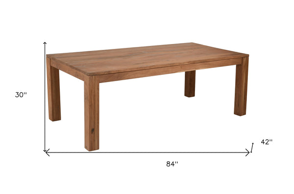 Homeroots 84" Natural Rectangular Solid Wood Dining Table   488700