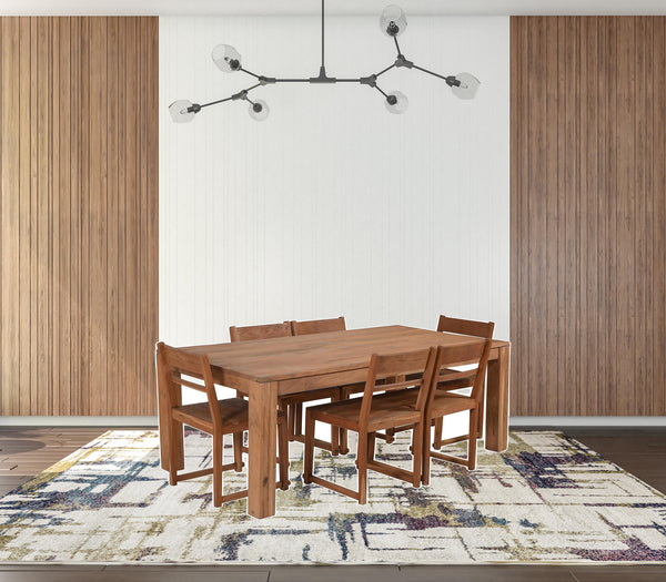 Homeroots 84" Natural Rectangular Solid Wood Dining Table   488700