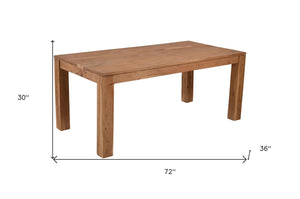Homeroots 72" Natural Rectangular Solid Wood Dining Table   488701