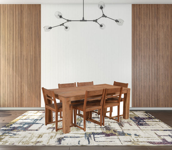 Homeroots 72" Natural Rectangular Solid Wood Dining Table   488701