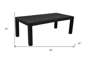 Homeroots 84" Dark Gray Rectangular Solid Wood Dining Table   488704