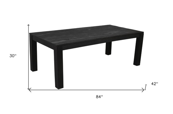 Homeroots 84" Dark Gray Rectangular Solid Wood Dining Table   488704