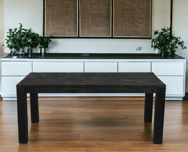 Homeroots 84" Dark Gray Rectangular Solid Wood Dining Table   488704