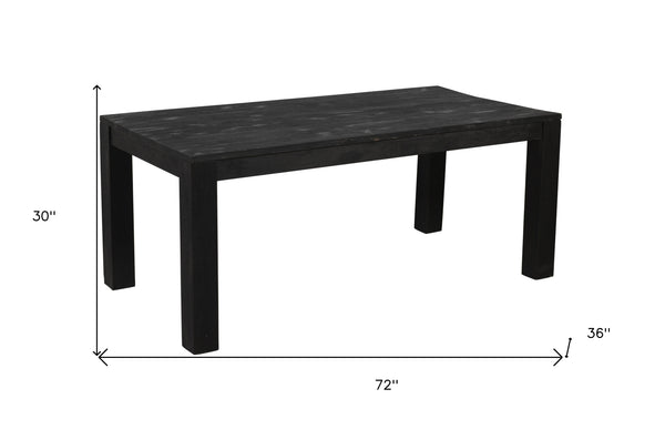 Homeroots 72" Dark Gray Solid Wood Dining Table   488705