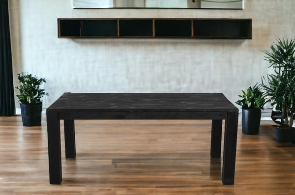 Homeroots 72" Dark Gray Solid Wood Dining Table   488705