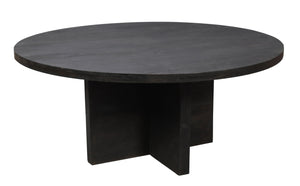 Homeroots 60" Gray Rounded Solid Wood Pedestal Base Dining Table   488706