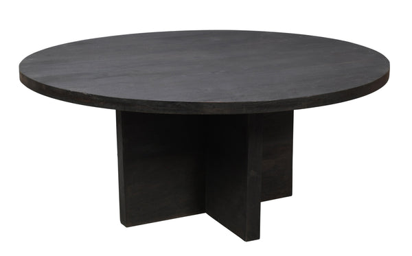 Homeroots 60" Gray Rounded Solid Wood Pedestal Base Dining Table   488706