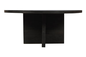 Homeroots 60" Gray Rounded Solid Wood Pedestal Base Dining Table   488706