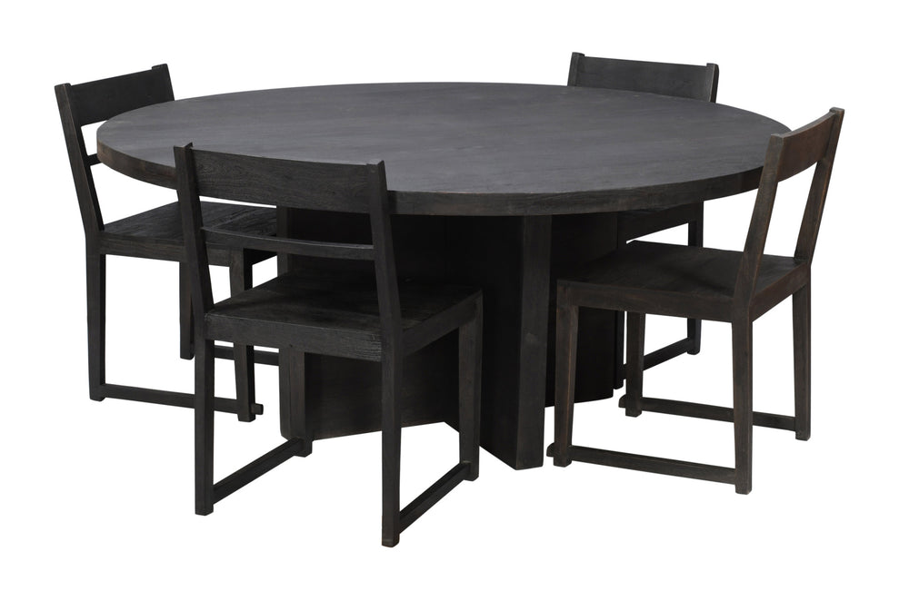 Homeroots 70" Dark Gray Rounded Solid Wood Dining Table   488707