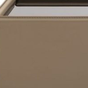 Homeroots 44" Beige And Black Faux Leather And Glass Rectangular Coffee Table   488709