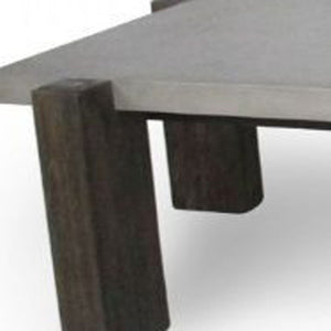 Homeroots 33" Walnut And Dark Grey Concrete Rectangular Coffee Table   488711