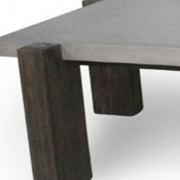 Homeroots 33" Walnut And Dark Grey Concrete Rectangular Coffee Table   488711