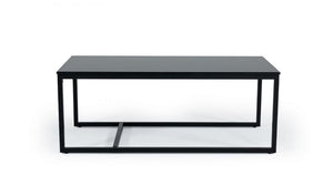 Homeroots 47" Black And Black Marble Stone Rectangular Coffee Table   488715