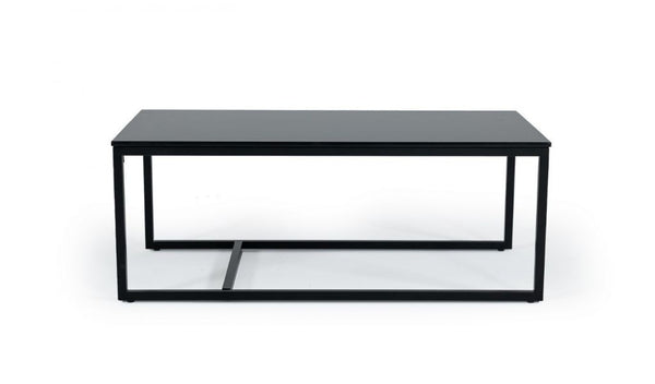 Homeroots 47" Black And Black Marble Stone Rectangular Coffee Table   488715