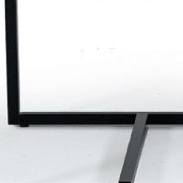 Homeroots 47" Black And Black Marble Stone Rectangular Coffee Table   488715