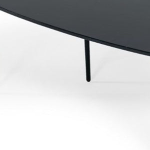 Homeroots 47" Black And Black Marble Stone Free Form Coffee Table   488716