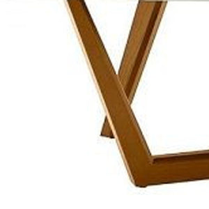 Homeroots 51" Walnut And White Ceramic Tile Rectangular Coffee Table   488717