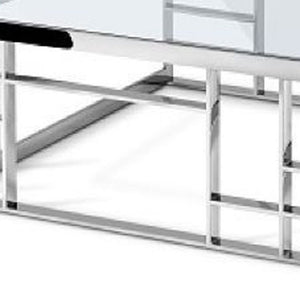 Homeroots 40" Silver And Clear Glass Square Coffee Table   488722