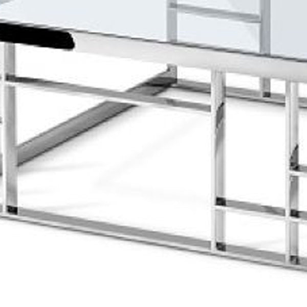 Homeroots 40" Silver And Clear Glass Square Coffee Table   488722