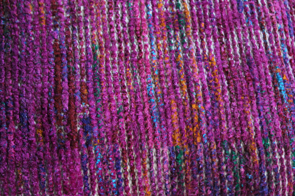 Homeroots 18" Pink Wool Cube Pouf Ottoman   488726