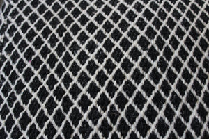 Homeroots 18" Black And Ivory Wool Cube Geometric Pouf Ottoman   488728