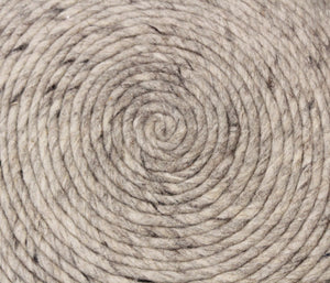 Homeroots 20" Gray Wool Round Ribbed Pouf Ottoman   488745