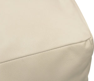 Homeroots 22" Ivory Leather Pouf Ottoman   488747
