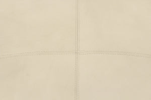 Homeroots 22" Ivory Leather Pouf Ottoman   488747