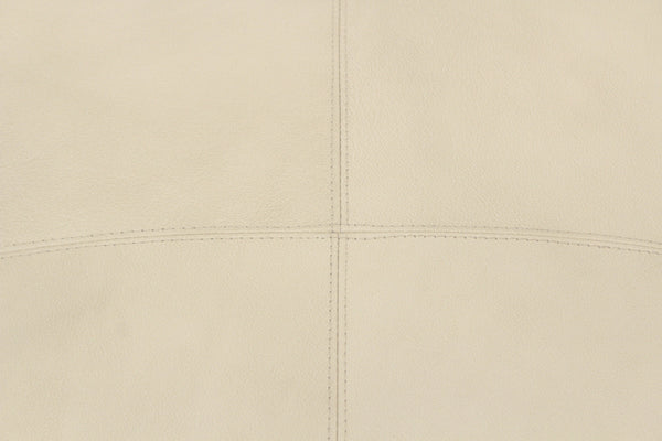 Homeroots 22" Ivory Leather Pouf Ottoman   488747