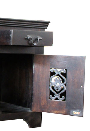 Homeroots 30" Dark Brown One Drawer Nightstand   488752