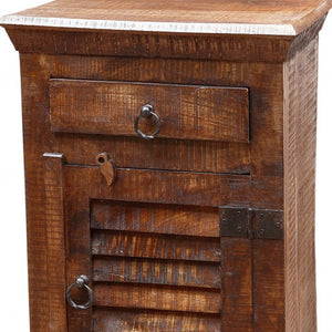 Homeroots 30" Honey Brown One Drawer Nightstand   488753