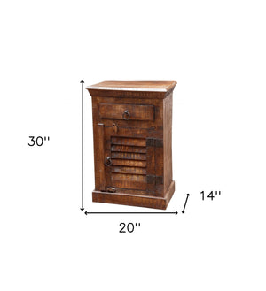 Homeroots 30" Honey Brown One Drawer Nightstand   488753